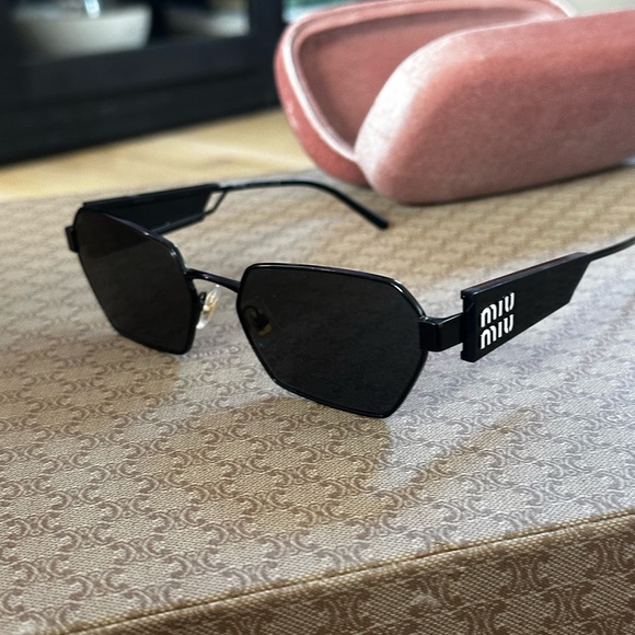 Miu Miu Black Geometric Sunglasses
